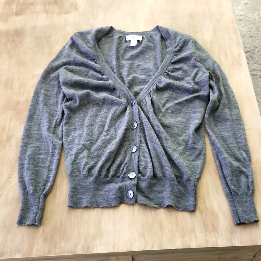 Petite V-Neck button down sweater